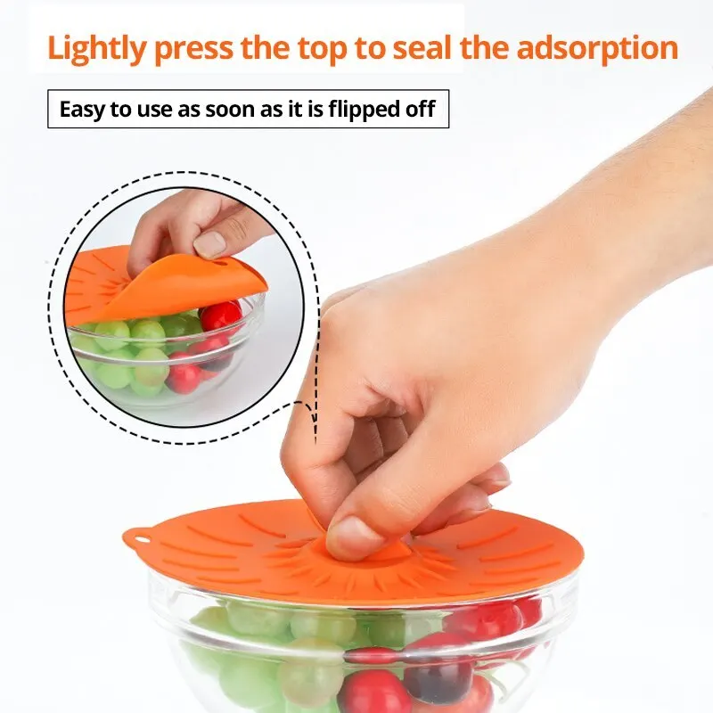 Universal Silicone Food Fresh Covers (5 Piece - Pack) - Image 4