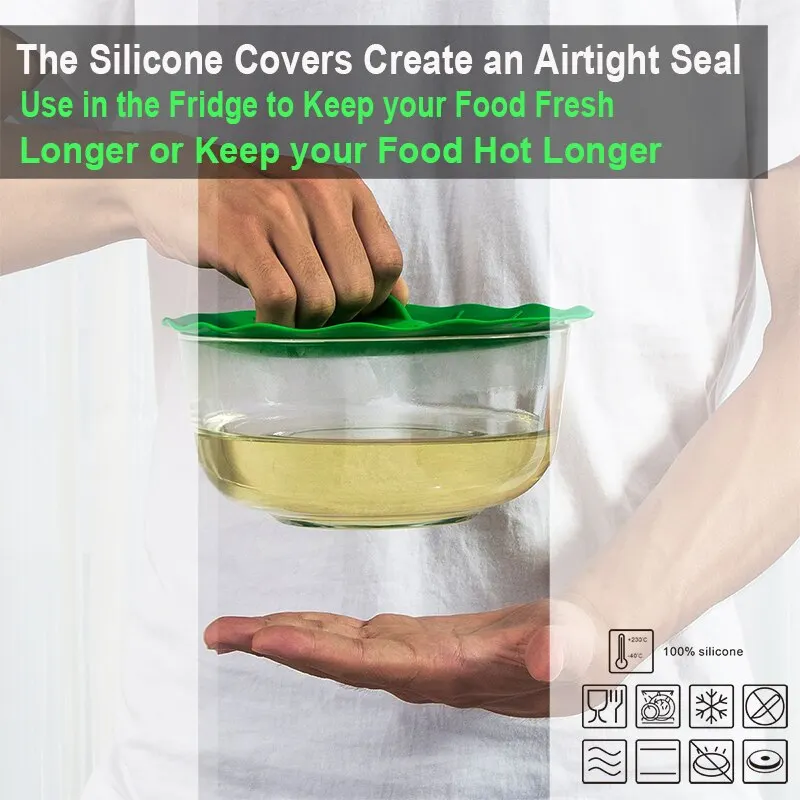 Universal Silicone Food Fresh Covers (5 Piece - Pack) - Image 5