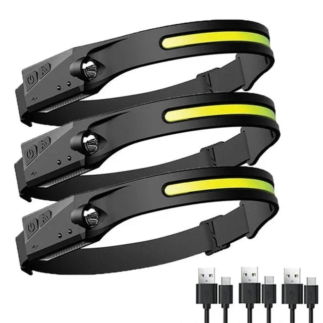 USB Rechargeable LED Sensor Headlamp with Wide Beam and Spotlight - Image 12