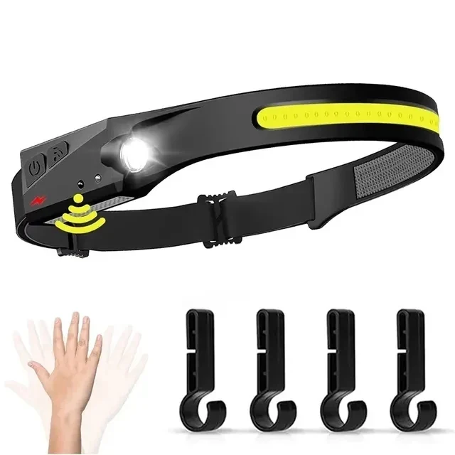 USB Rechargeable LED Sensor Headlamp with Wide Beam and Spotlight - Image 14