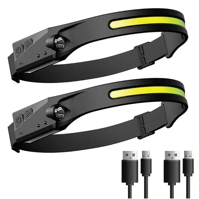 USB Rechargeable LED Sensor Headlamp with Wide Beam and Spotlight - Image 15