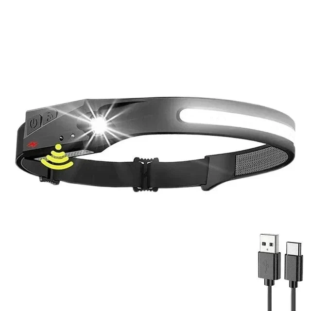 USB Rechargeable LED Sensor Headlamp with Wide Beam and Spotlight - Image 16