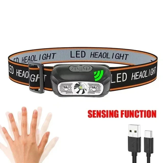 USB Rechargeable LED Sensor Headlamp with Wide Beam and Spotlight - Image 7