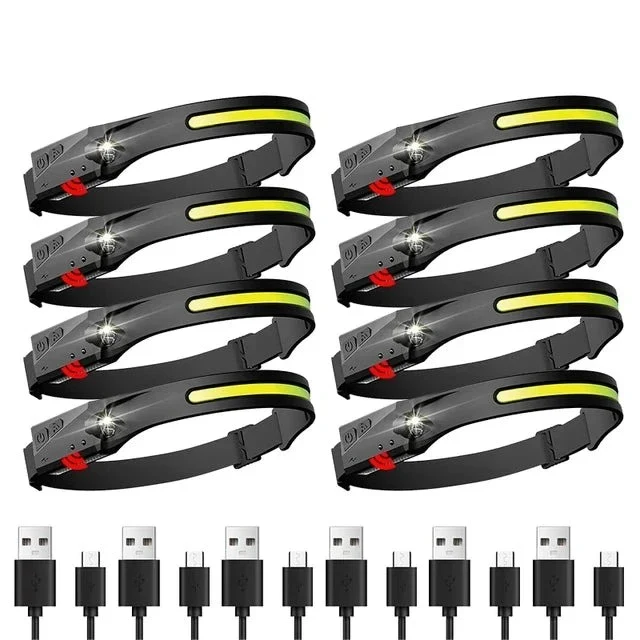 USB Rechargeable LED Sensor Headlamp with Wide Beam and Spotlight - Image 9