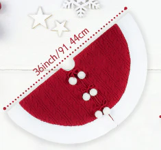 White Pompon Knitted Christmas Tree Skirt  Bottom Apron Shawl - Image 4
