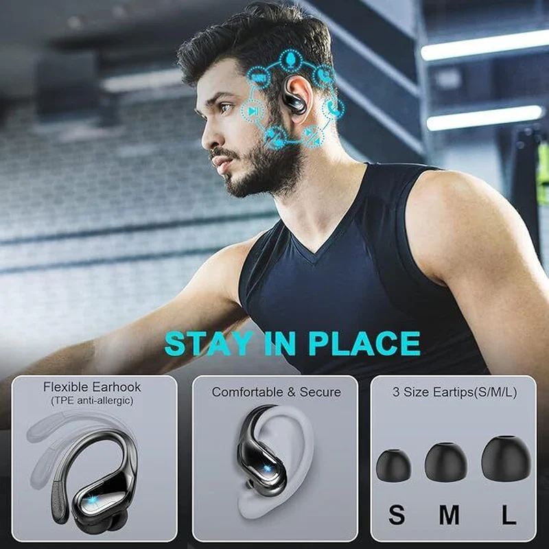 Wireless Earbuds, Bluetooth Headphones Running Noise Cancelling - Image 4