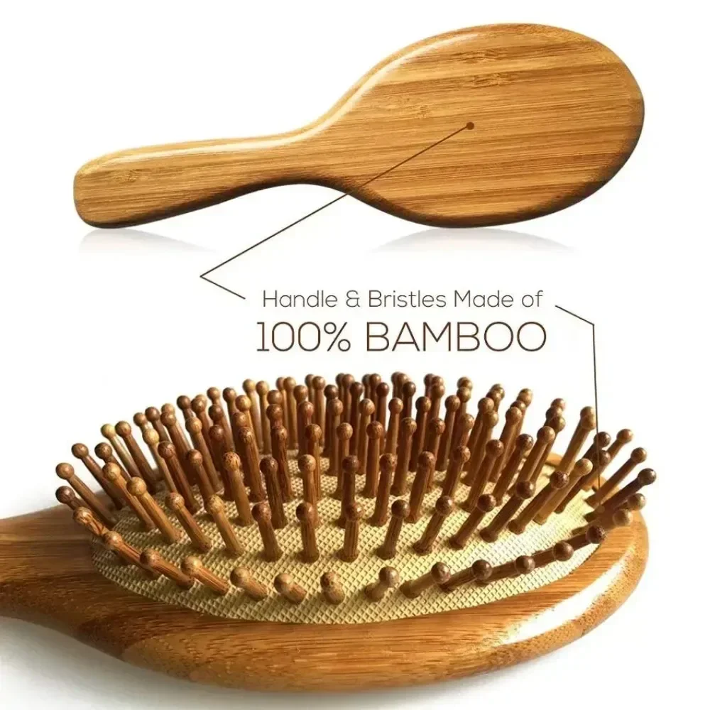 Wooden Bamboo Hair Brush - Image 3