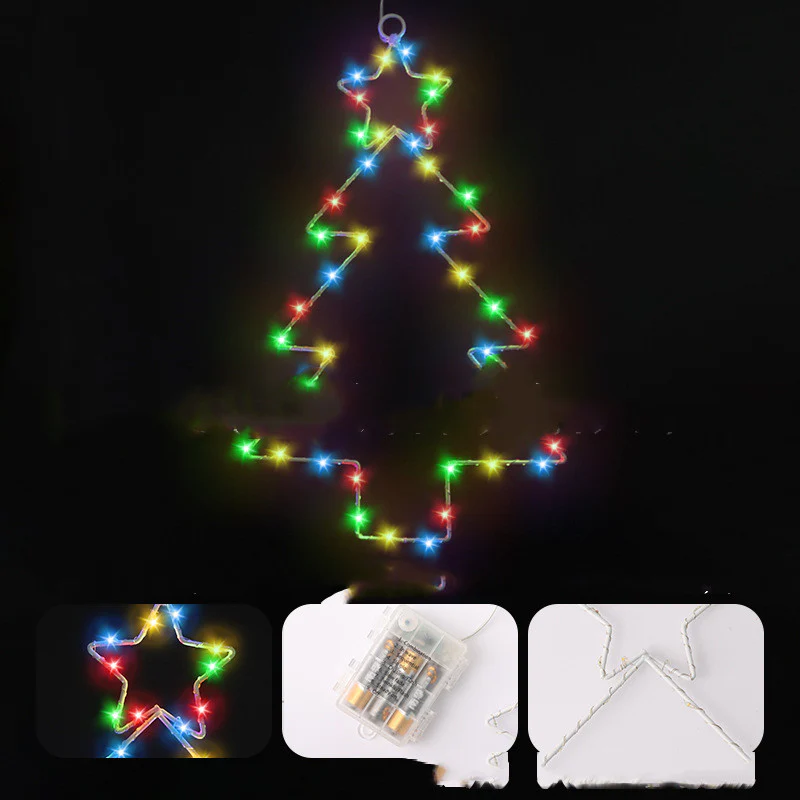 Wrought Iron Christmas Tree Shaped Lantern with Light - Image 3