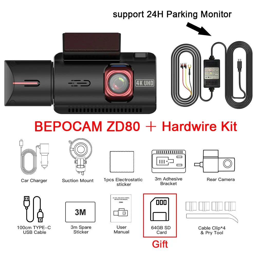 ZD80 4K Dash Cam (Three-Lens) with Built-In GPS - Image 7