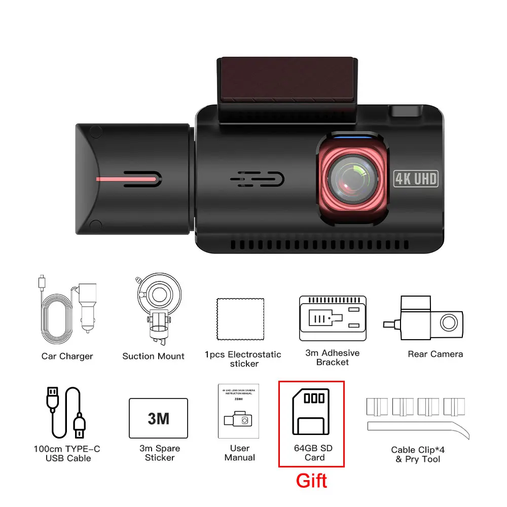 ZD80 4K Dash Cam (Three-Lens) with Built-In GPS - Image 8